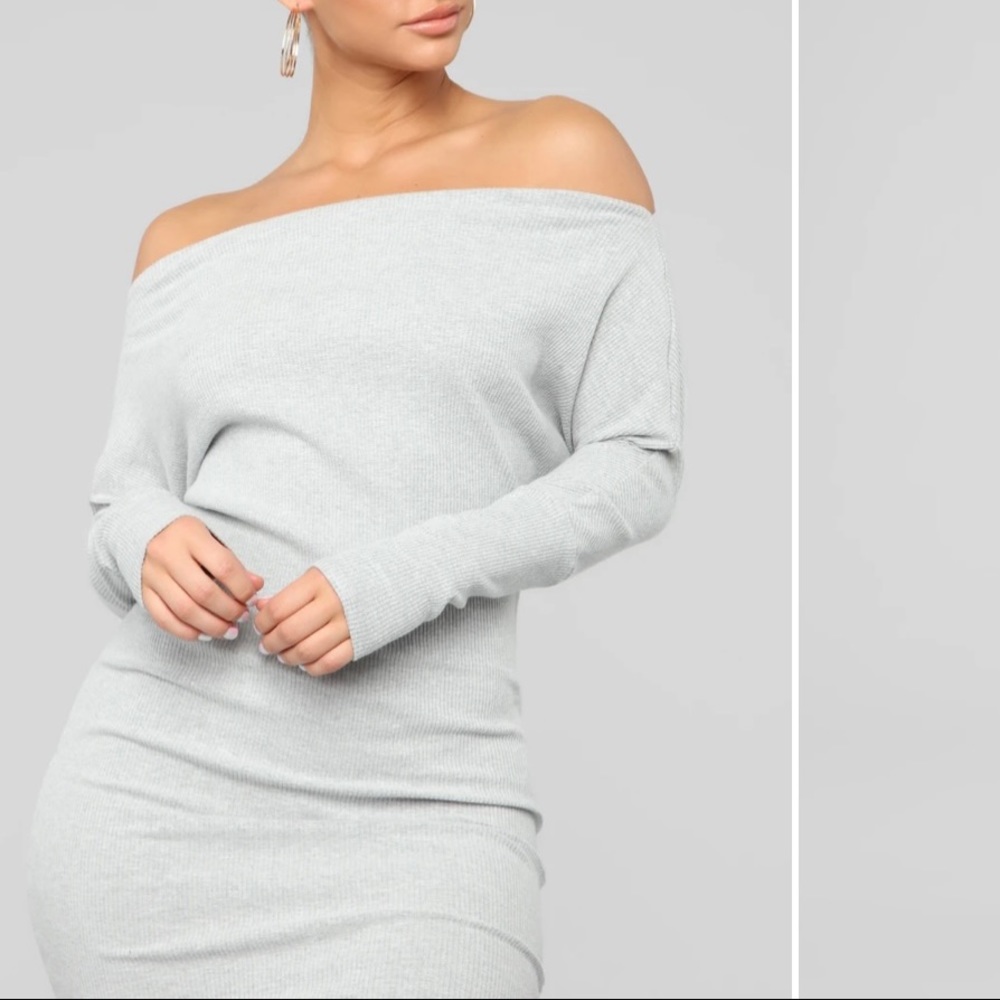 Fashion Nova gray sweater dress - Picture 3 of 7